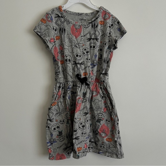 Disney Other - Disney Spotted Zebra Nightmare Before Christmas Gray Girls Dress-Size 6-7